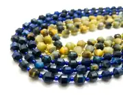 Blue Golden Tiger Eye Round Double Terminated Points Energy Gemstone Beads