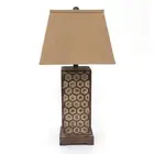 29 Brown Solid Wood Bedside Table Lamp With Brown Shade