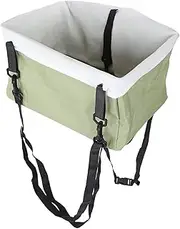 Pet Car Booster Seat Travel Carrier Cage, Folding Soft Washable Bags Bag Cage Portable with Safety Traction Belt and Blanket for Small Pets Dogs Cats (Green)