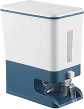 HHWRT Rice Storage Box, Grain Container Storage, Rice Storage Container Sealed Moisture Proof, Press-Type quantitative rice bucket with Measuring Cup, 10 KG Rice Dispenser for Rice, Grains