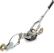 NEIKO 02256A Come Along Winch, 5-Ton (10,000 Lbs) Pulling Capacity, 10Ft, 3 Hook, Heavy Duty Power Cable Come Along Tool with Dual Gears, Hand Winch Cable, Automotive Hoist Winch Puller, Recovery Gear