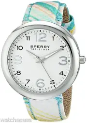 Sperry Top-Sider Womens Silver Dial Colorful Fabric Strap Watch 103280 10014920