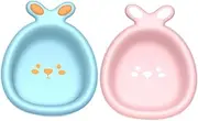 HOMOBABE 2Pcs Wash Basin Adorable Rabbit Design Thickened Multi Use Face Tub for Easy to Clean Portable Convenient for Daily Washing for Care