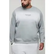 Mens Charcoal Plus Limited Edition Print Spay Wash Regular Fit jumper