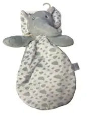 Plush Elephant For Babies with Soft Grey Polka Dot Pattern