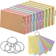 GRADENEVE Colorful 500 Pcs Index Cards Flash Cards Binder Holes Study Note Pads for Efficient Organizati