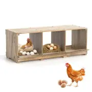Nesting Boxes for Chickens, Wooden Chicken Nesting Box, Wall-Mounted Laying E...