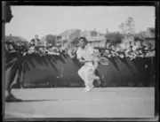 Japanese tennis player Ryosuke Nunoi watching the ball during a ga- Old Photo