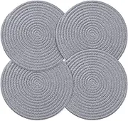 Trivet Weave Mat Round Hot Pads for Kitchen Thread Potholders for Hot Dishes/Pot/Bowl/Teapot/Hot Pot, 4pack,9.5 Inches,100% Pure Cotton (Trivet 4 Pack) … …