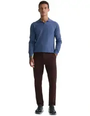 [Oxford] Dominic Open Polo Collar Knit in Blue