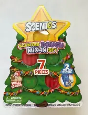 7 Pc Scentos Scented Dough Mix-in Set Christmas Tree Stocking Stuffer Gift