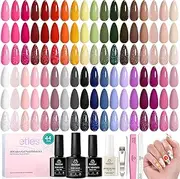 beetles Gel Polish 44 PCS Gel Nail Polish Set-36 Colors Gel Polish Set Base Coat Glossy Matte & Glitter Top Coat Colorful Muse Collection Nude White Pink Red Blue Gel Gifts for Women Summer