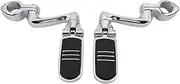 YEJIANGHUA Motorcycle Foot Peg Footrests 32mm Highway Bar Clamp Mount Compatible With Harley StreamLiner Indian Touring Road King FLH Sportster Softail Natural(Color:27 (chrome))