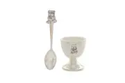Gibson Gifts Silver Bear Egg Cup & Spoon Set Baby/Toddler Gift Keepsake