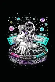 Techno Music Lover Space EDM Astronaut DJ: Journal / Notebook / Diary, 120 Blank Lined Pages, 6 x 9 inches, Matte Finish Cover, Great Gift For Kids And Adults