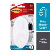 Command BATH19-ES Caddy Hanger Command Large Plastic 5" L White Frosted