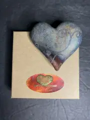 RAKU “Blessed Heart” Genuine Raku By Jeremy Diller Signed