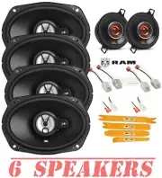 JBL STAGE19631 6x9" Front-Rear Speakers + JBL GX328 Dash for 2009-2023 Dodge RAM