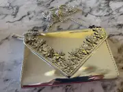 ALDO Clutch Bag w/Silver 40" Chain Strap Patent Leather