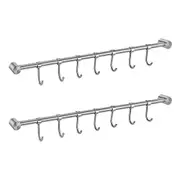 2PCS 304 Stainless Steel Bathroom Towel Hook Wall Mounted Clothes Kitchen Hanger