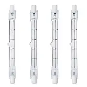 R7S 118mm T3 300W Dimmable Double Ended J-Type Bulbs, 4 Pack for Work, Security Landscape Lighting 220-240V/110-120V