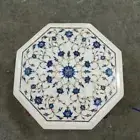 Natural Lapis Lazuli Table – Gemstone Side Table – Artisan Stone Inlay Furniture