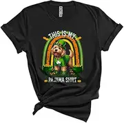 [Generic] This is My St. Patrick's Day Pajama Shirt, Lovely Goldendoodle Leprechaun, Rainbow Shamrocks Lover Unisex T-Shirt