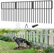 KYATE 15 Panels Animal Barrier Fence, 15ft(L) X 13inch(H) Dog No Digging Fencing Rabbits Barriers, Rustproof Metal Bottom Border Blockers, Ground Stakes Defense for Outdoor Landscape Patio