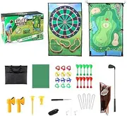 Golf Chipping Game Mat Set,Practice Mat Precision Golf Hitting Mat | Stick Chip Game Large Golf Training Mat Kit for Home Backyard Garage Play
