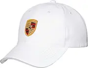 [Porsche] Crest Logo White Baseball Cap