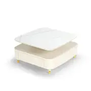Eureka 35" CT02 Creamy White Rotating Coffee Table With Drawers