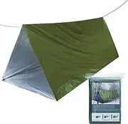 Tent Shelter - 2-Person Lightweight Camping Tent with Windproof and Waterproof Design | Compact Thermal Survival Shelter with Tarp, Blanket, and Sleeping Sack Features | for Hiking