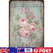 Rust Free UV Protected Metal Flower Sign Vintage Bar Wall Art Poster for Home