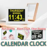 LED Large Digital Day Clock Calendar Dementia Date Week Month Year Time Wall
