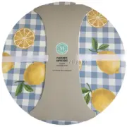 Martha Stewart Placemats Set of 6 Vinyl Lemons Foam Back Blue Plaid Beach Home