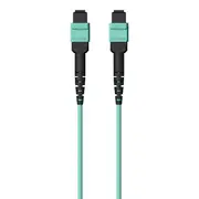MTP to MTP MPO Fiber Optic Cable, 40GbE Aqua MTP/MTP, 50/125, OM3, Plenum