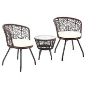 Outdoor Patio Table & Chairs - Brown