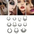 1Set Unisex Fake Septum Clicker Nose Ring Non Piercing Hangers Clip On Jewe FB