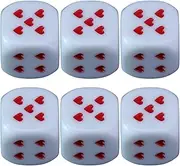 Huvqianu Game Dice - Acrylic Playing Dice with Heart-Shaped Dots - Rounded Corner Toys for Collecting Tabletop Travel Night Home