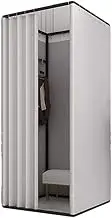 Square Fitting Room, Portable Dressing Room Frame with Curtain and Hook, Changing Room for Clothing Store, Boutiques, Office