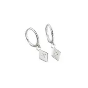 ANYCO Earrings Sterling Silver Simple Geometric Zircon Pendant Stud For Women Girl Teen Perfect Fashion Stylish Accessories Jewelry Gifts