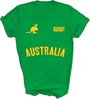 [Modern Supply Tee] Australia Rugby Australian Flag Aussie Kangaroo Rugby Fans Player Unisex Shirt Gift Women Coach (1) T-Shirt (Irish Green;S)