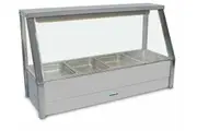 Roband Straight Glass Hot Food Display Bar, 4 pans single row - Hot Bain Marie (RB-E14) - E14-RB