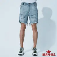 在飛比找momo購物網優惠-【BRAPPERS】男款 HM-中腰系列-全棉五分垮褲(淺藍