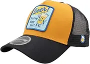 SUNNYDAY SUNDAY(サニーデーサンデー) SUN-MCP01(J) Yellow x Black Cap, Yellow × Black, Free Size
