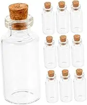 GOOHOCHY 12Pcs Mini Glass Wishing Bottles with Cork Lids Tiny Clear Jars for DIY Crafts Message Bottle Decorations Versatile Storage for Items Unique