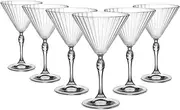 Bormioli Rocco America '20s Martini Glasses - Vintage Art Deco Espresso Cocktail Stemware - 250ml - Pack of 6