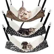 3 Pcs Reversible Pet Hammock Soft Plush Cat Hanging Hammock Guinea Pig Bed Ra...