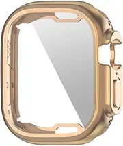 CEKGDB 360 Cover Waterproof Case for Apple Watch Series 8 41MM 45MM TPU Slim Plating Screen Protective Cover for iwatch 8 Ultra 49MM (Color : Rose Gold, Size : 45mm Series 8)
