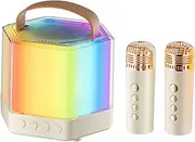 Totority Karaoke Mini Microphone Portable Speaker Set Led Karaoke Machine for Boys and Girls Adults Easy to Use